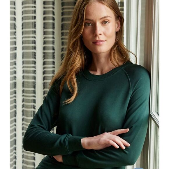 LAKE long-sleeve raglan crewneck sweatshirt Green Size XS - Picture 5 of 7